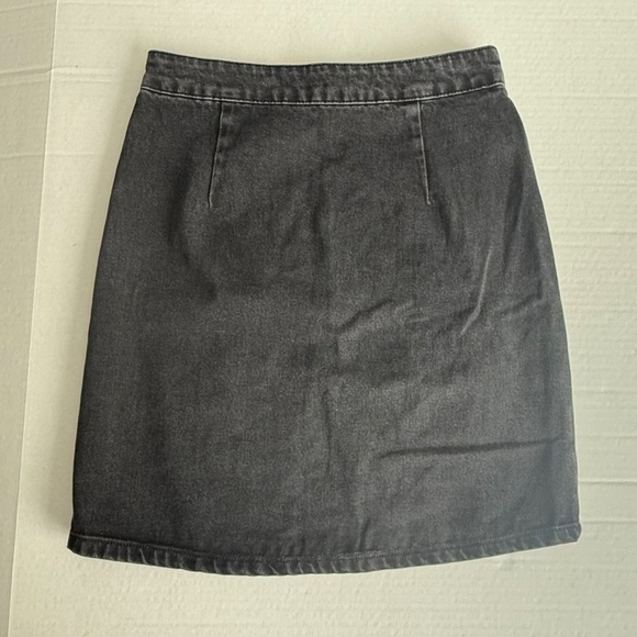 ASOS Black Denim Wrap Around Mini Skirt - Picture 5 of 8